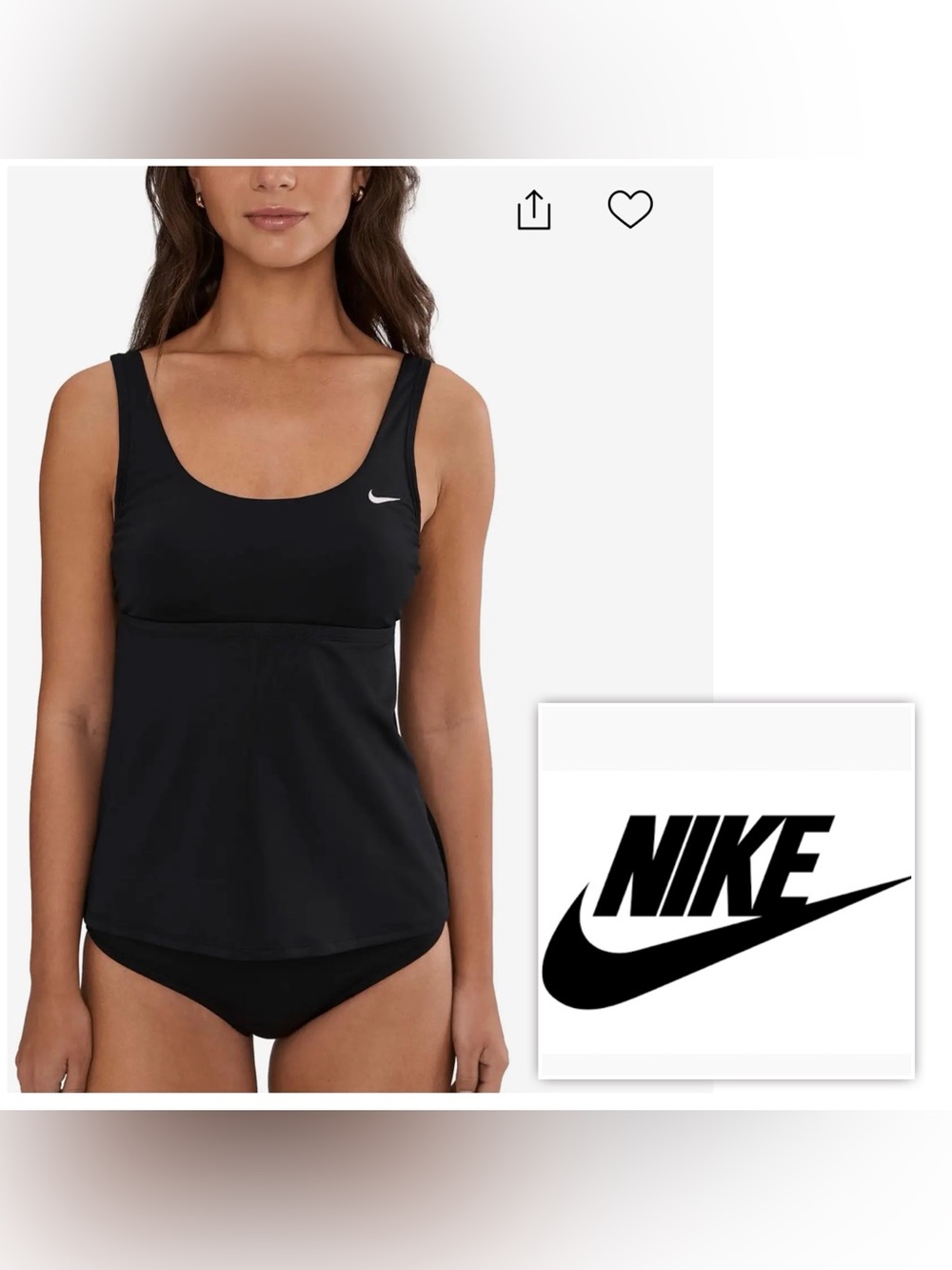 NWT $60 NIKE Women S Effortless Essential Scoop Neck Tankini Top Swim Hot Yoga